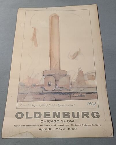 rare CLAES OLDENBURG offset lithograph CHICAGO SHOW (1969) - inverted fireplug - Picture 1 of 21