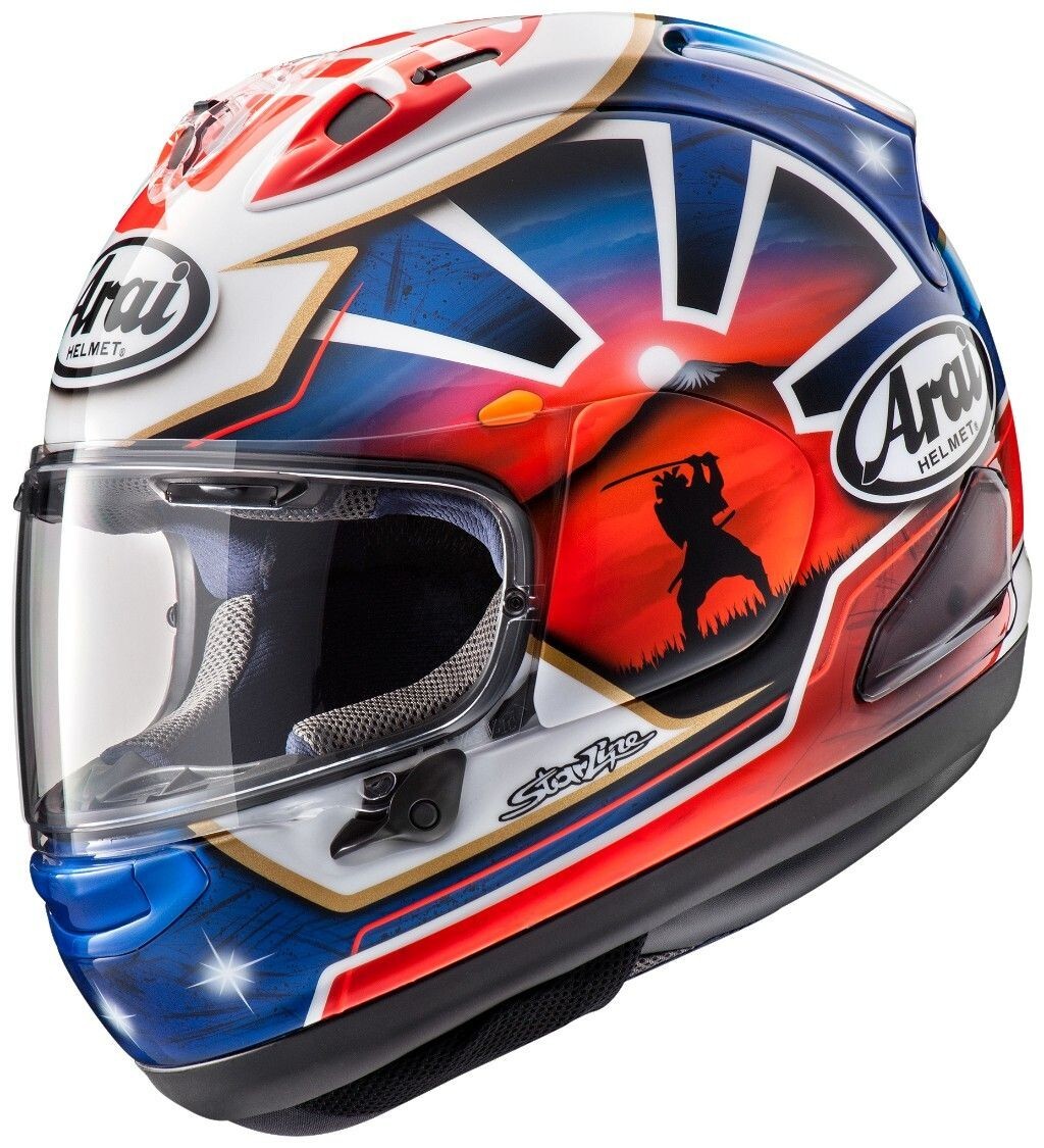 □ARAI RX-7X PEDROSA SAMURAI SPIRIT BLUE FULL FACE HELMET Size L  