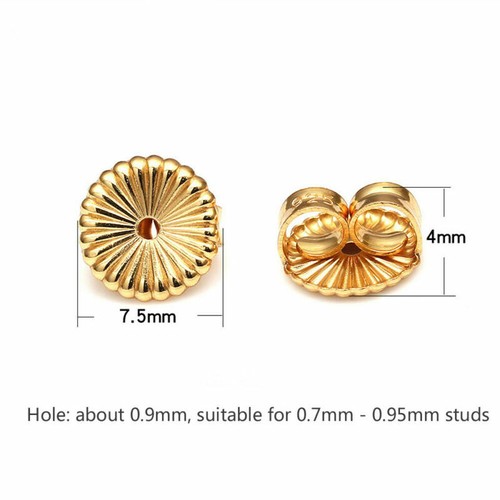 6mm 7.5mm 9mm Extra Large Earring Back Sterling Silver 925 Earring Support A1382 - Picture 8 of 8