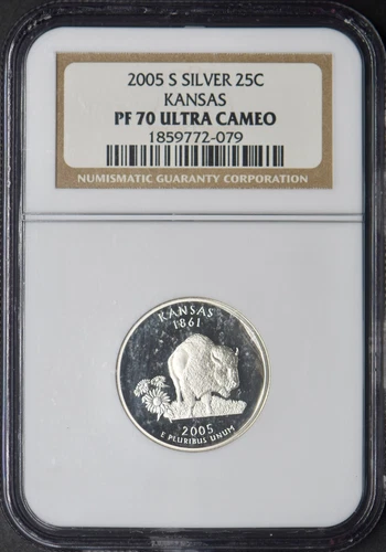2005-S Silver State Quarter - Kansas - NGC PF70 Ultra Cameo - ✪COINGIANTS✪