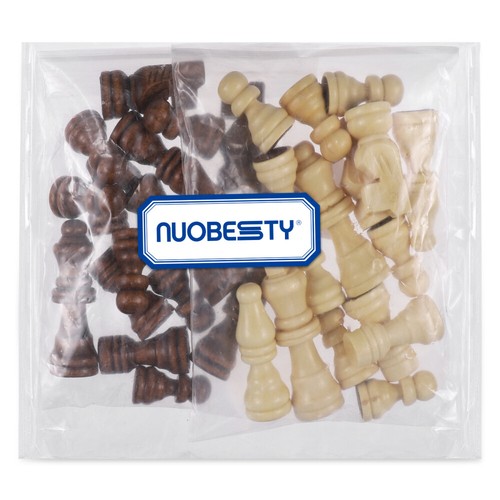 Wooden Chess Pieces and Checkers International Set Game Pawns Interactive Toys - Picture 9 of 12