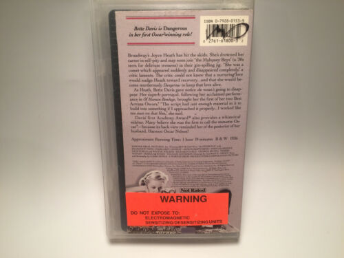 VHS tape DANGEROUS MGM / UA Home Video Bette Davis Franchot Tone B&W - Foto 3 di 12