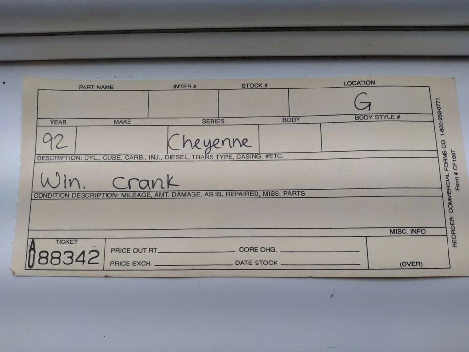 GMC C1500 1992 Cheyenne manivela ventana OEM Foto 3 de 3