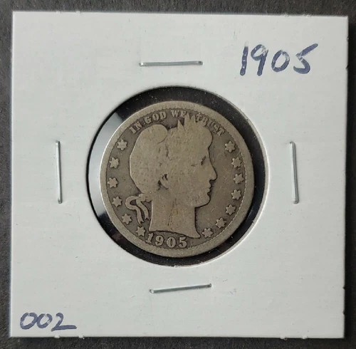 1905 25c Barber Silver Quarter Dollar