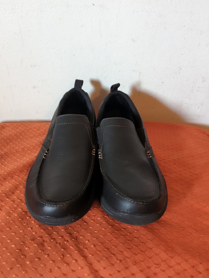 Men's SKECHERS RELAX FIT AIRCOOLED MEMORY FOAM BLACK SHOES SLIP ON SIZE 9 eBay