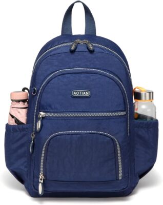 Mini Daypack with Anti-Theft Zipper Pocket, 9L 13''H Durable Lightweight Backpack
