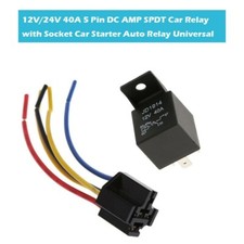 Car Automotive Continuous Contact Relay With Socket 30A 40A Amp 12V 5 Pin SPDT