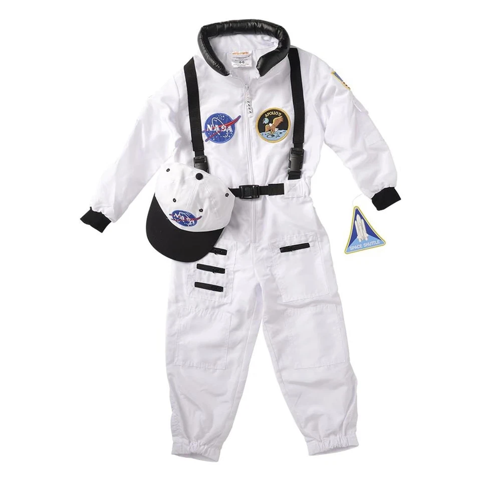 Traje de astronauta Jr (blanco) con gorra disfraz infantil Foto 2 de 4