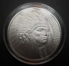 1 Troy Oz Bullion Works Buffalo-Lakota Warrior .999 Fine Silver Round in Capsule