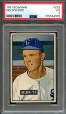 1951 Bowman #232 Nellie Fox RC PSA 3 Centered HOF Chicago White Sox 4393