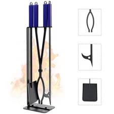 Fireplace Tools Set Indoor, 28" Fire Poker Fire Tongs and Shovel, Wrought Iro...