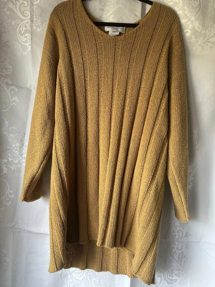 Suéter para mujer Maria Di Ripabianca de gran tamaño mezcla de cachemir/seda mostaza Foto 2 de 4