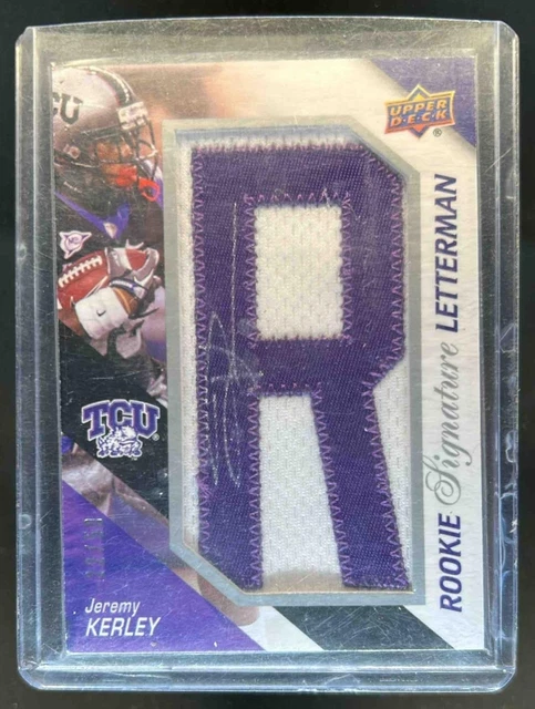 2011 Upper Deck Jeremy Kerley Rookie Letterman Auto RC #/50 Horned Frogs