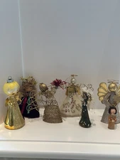 Lot of 7 Assorted Vintage Angel Christmas Tree Ornaments Holiday Season 