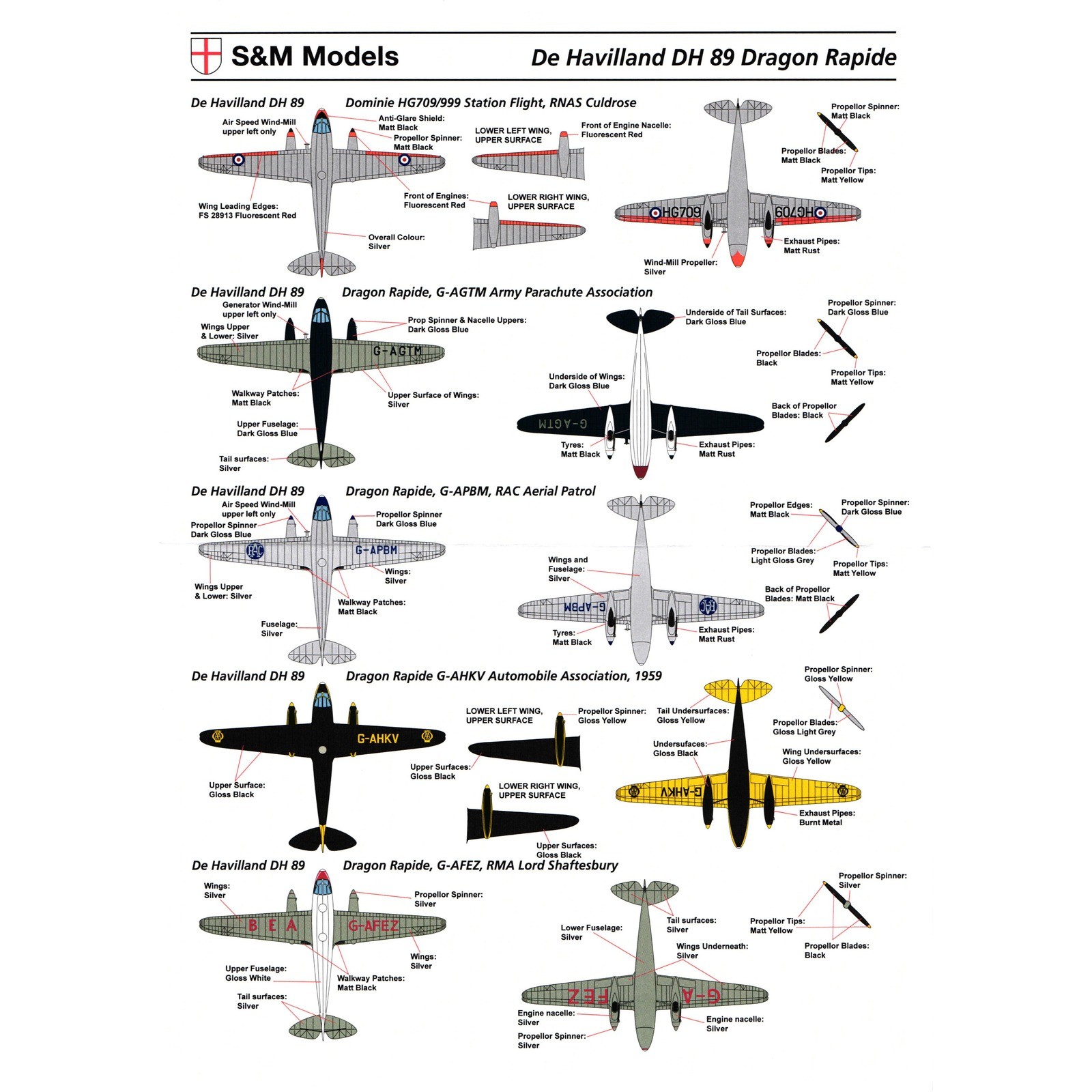 Navy Rac S&M Models 1/72 De Havilland DH 89 Dragon Rapide Decals SSM72-10 Royal ...