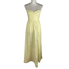 Reformation Dovie Zest Yellow Midi Poplin Sundress Sweetheart Neck Size Medium