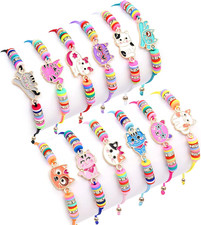Lorfancy 12 Pcs Bracelets for Girls Kids Toddler Play Jewelry Cute Animal Cat