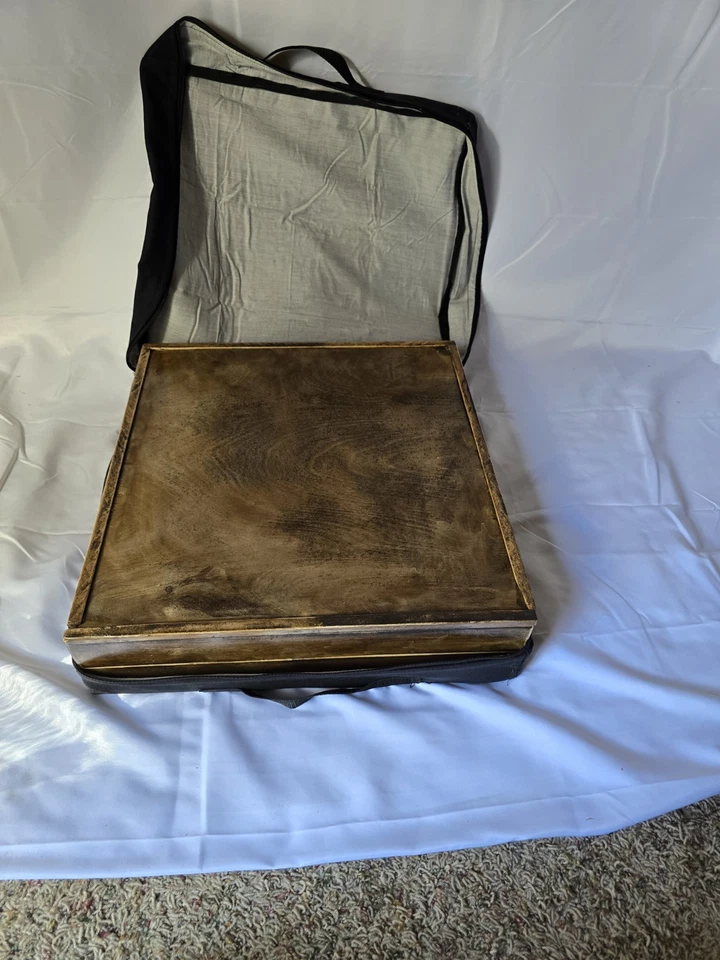 Wood and resin chess set with ceramic pieces. Red and white 18 by 18 inch board. - Image 4 of 4