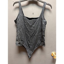 BP. Black Lace Trim Thong Bodysuit XL NWT Layering Sleeveless Square Neck