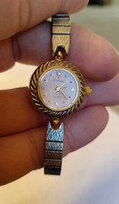Solida Quartz Watch Braid Bezel Two Tone Silver and Gold New Battery Rhinestone