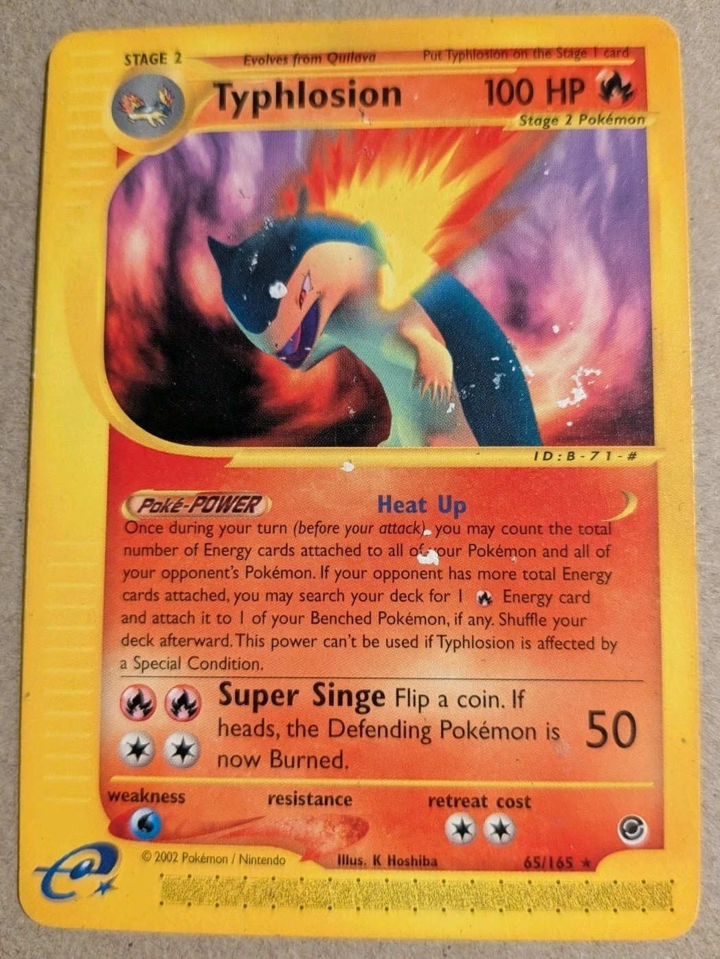 Pokemon TCG Typhlosion 065/165 Expedition Base Set Regular Moderately Played Cnd