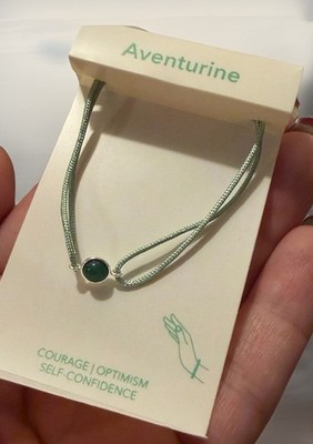I Am Aventurine Green Gemstone Bracelet Adjustable Healing Bracelet Gift for Her