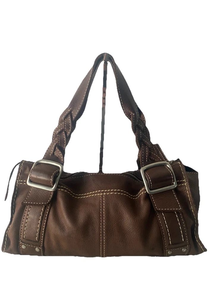 Bolso de Mano Hobo de Cuero Marrón Fossil Bolso de Hombro con Cartera Boho Foto 2 de 4