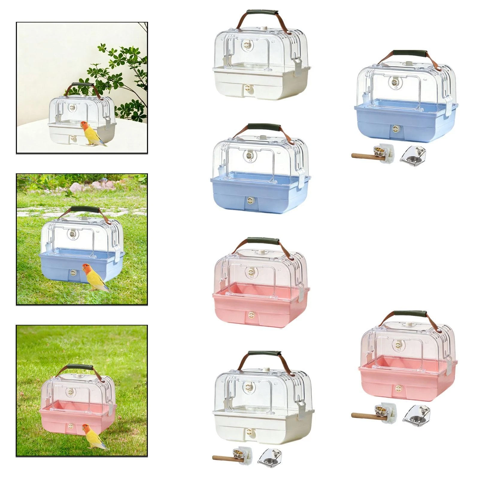 Carrier with Handle Pet Supplies, Durability Portable, Parrot Cage for Conures,
