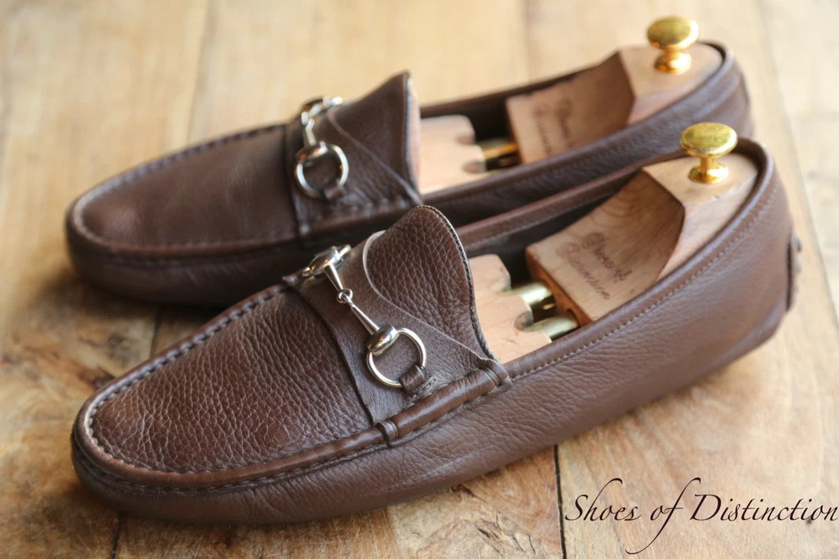 Gucci Horsebit Men\'s Brown Leather Silver Tone Metal Loafers Shoes 10.5 GUCCI Horsebit 1953 $1050 Men main image 3