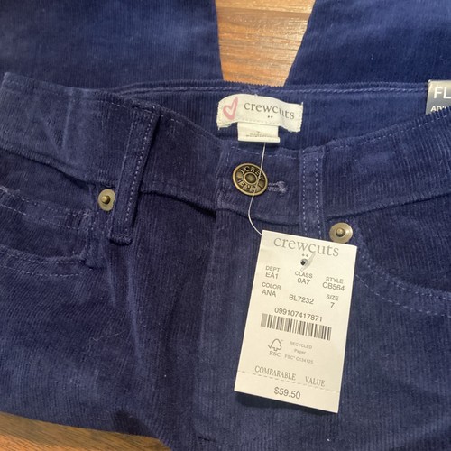 Crew Cuts Girl’s Size 7 Flair Blue Cordoroy Jeans - Picture 8 of 9