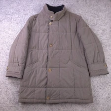 Canali Coat Men Size 50 Overcoat Insulated Winter Button Zip Lined Made In Italy
