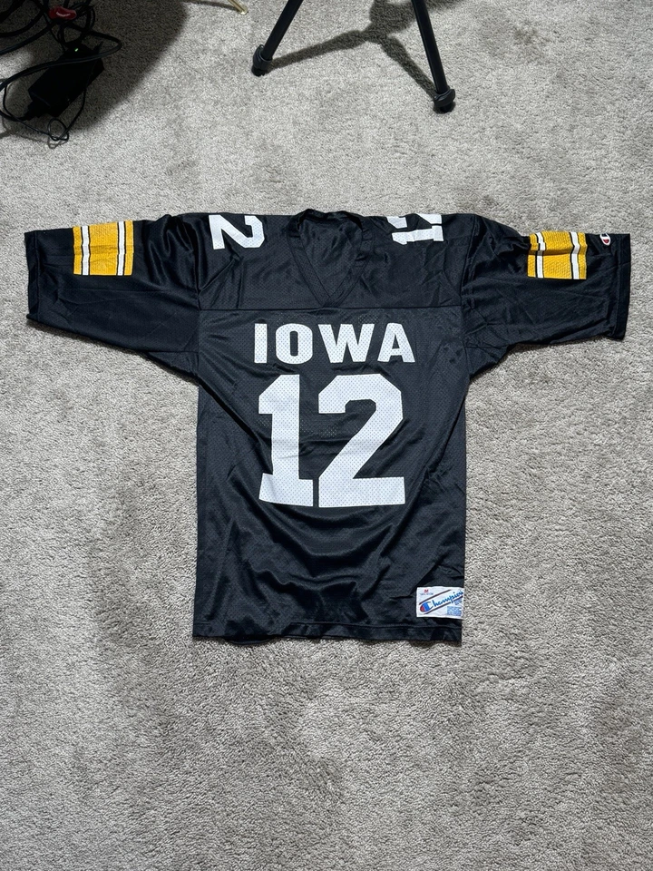 Camiseta de fútbol vintage y2k años 90 retro negro y amarillo campeón Iowa Hawkeyes M Foto 2 de 4