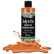 Pouring Masters Tangerine Metallic Pearl 8oz Bottle Water-Based Acrylic Paint