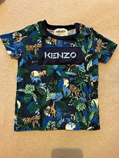 KENZO designer Multicolor size 18m Tiger Jungle Logo Cotton Tee Lightweight