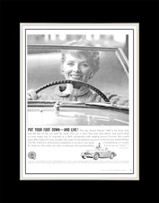1959 Austin Healey 3000 Put Your Foot Down and Live - Matted for 11x14 Frame