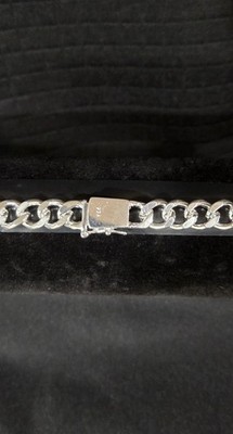 .925 Sterling Silver Cuban Link Chain Necklace 20  10mm wide w/ Box Clasp