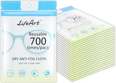 LIFEART 10 Pack Anti-Fog Wipe, Eyeglasses Cleaning Cloths, Cleaning Wipes for Eyeglasses