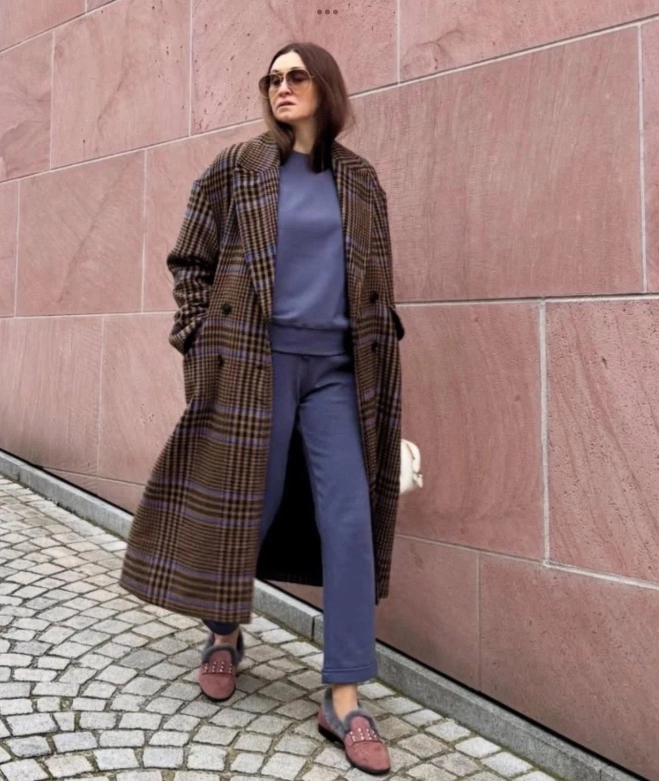 Zara Plaid Check Oversized Coat Double Breasted S XL Ref 8372/275/330