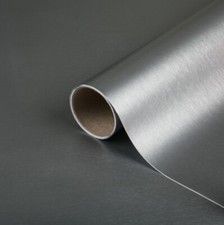 45 CM GEBÜRSTETER STAHL METALLIC SILBER SELB...