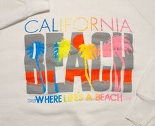 Vintage 1980-90s California Beach Puff Print Made in USA XL Sweatshirt