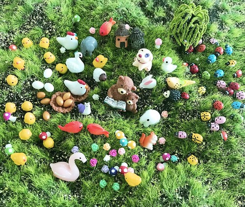 101 Pieces Miniature Animals,Fairy Garden Accessories,Miniature Toy Animals O...
