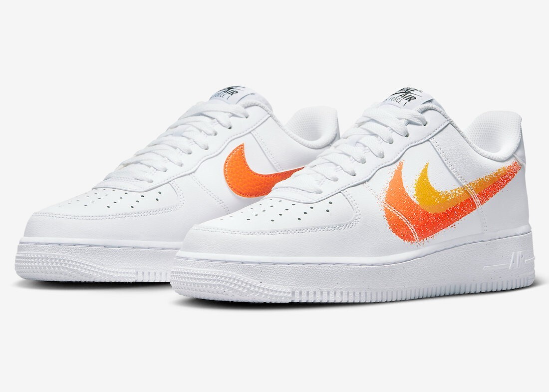 Nike Air Force 1 Low '07 Spray Paint Swoosh White Safety