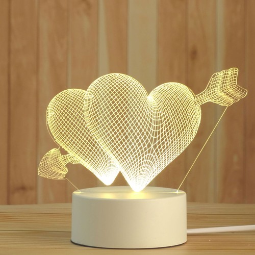 3D Acryl Fußball Lampe 4er Set Love Herzen Liebe Elch Weihnachtsbaum Ball WM - Bild 4 von 7