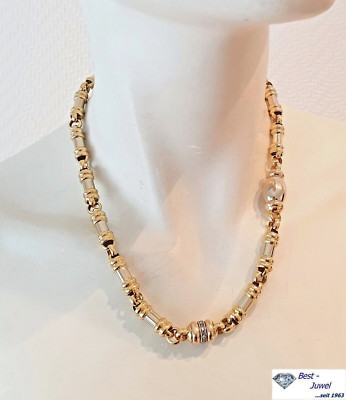 Exclusives italienisches Collier mit Brillant, 750 Gold, 18 Karat, 47 cm, 79 Gr.