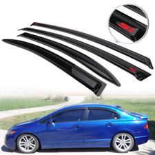 Fit 06-11 Honda Civic Fa2 Fd2 4dr Sedan Window Visor Deflector Guard W Red Si Fit 06-11 Honda Civic Fa2 Fd2 4dr Sedan Window Visor Deflector Guard W Red Si