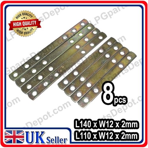 8x STRISCE METALLICHE COMBO con foro M6 110- 150mm x 12mm staffa di montaggio traforata - Foto 2 di 2