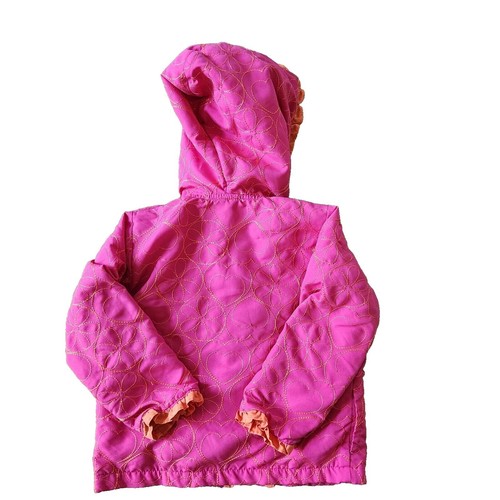 💖 Okie Dokie Girls' Pink Hooded Fall/Spring Jacket Coat - Size 3, Fleece Lined - Picture 2 of 9