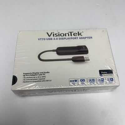 Visiontek VT70 USB to DisplayPort Adapter New Sealed
