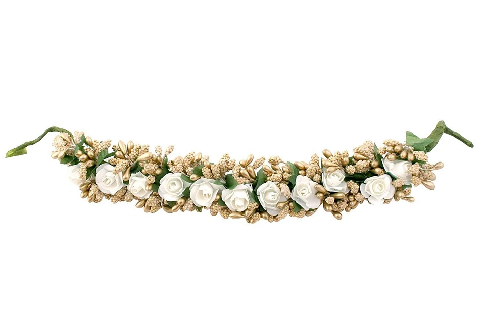 Gajra para mujer Juda Maker de tela blanca Foto 2 de 3