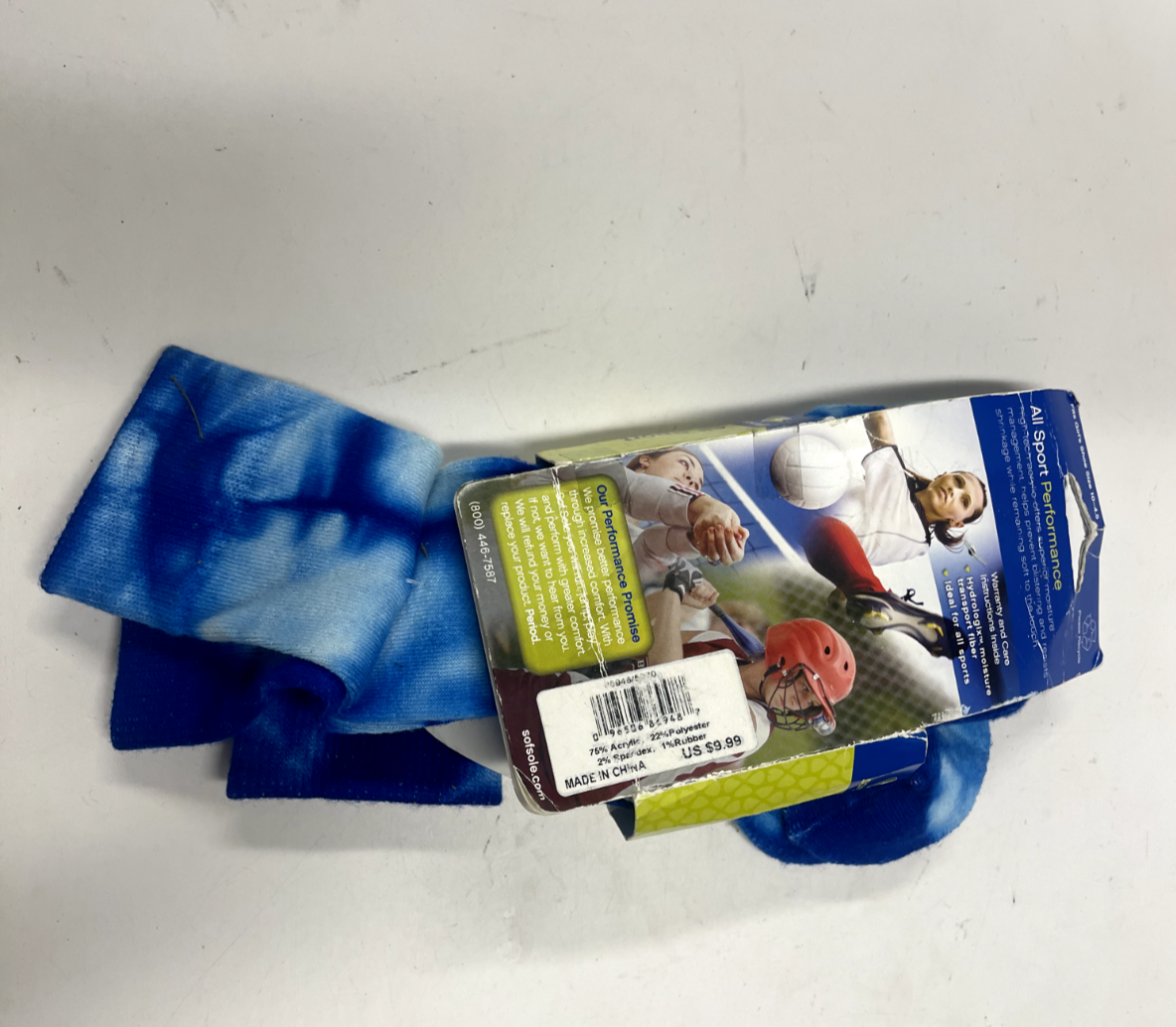 Sofsole AllSport Youth Girls Team Tube Socks 2 Pair, blue Tye-dyed